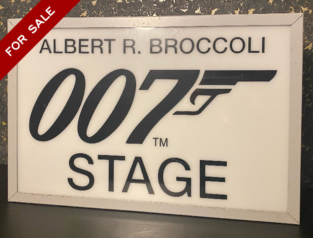 Original lightbox sign for the Albert R. Broccoli 007 Stage at Pinewood Studios