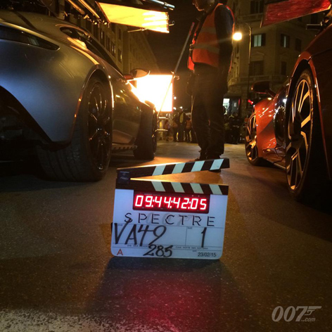 aston martin db10 jaguar c-x75 rome clapperboard spectre 007