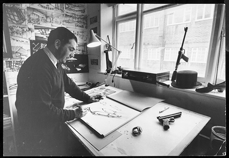 Sir Ken Adam in the studio