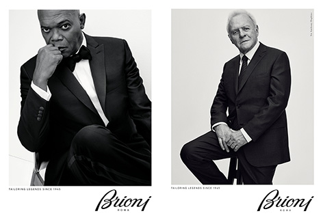 Samuel L Jackson Anthony Hopkins legends brioni ad campaign