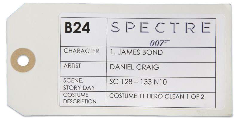 Tom Ford Tuxedo jacket suit label tag SPECTRE auction