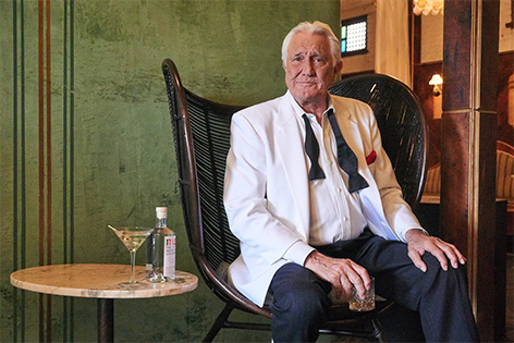 George Lazenby ad Melbourne Gin tuxedo