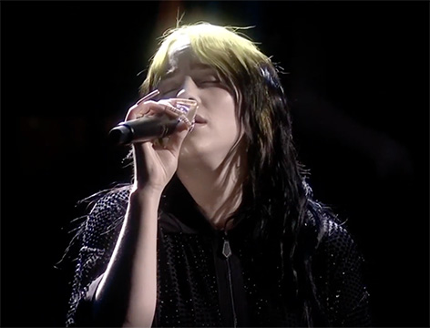Billie Eilish performs No Time To Die BRIT Awards