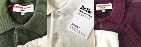 Orlebar Brown 007 Heritage Collection Dr No Towelling polos colors