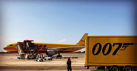 DHL 007 airplane and truck james bond no time to die