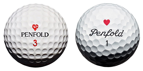 Penfold Hearts golf ball compare vintage and new 2020