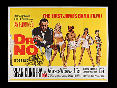 James Bond Dr No poster Quad UK auction