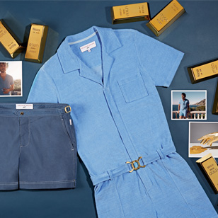 Goldfinger Onesie back in stock at Orlebar Brown