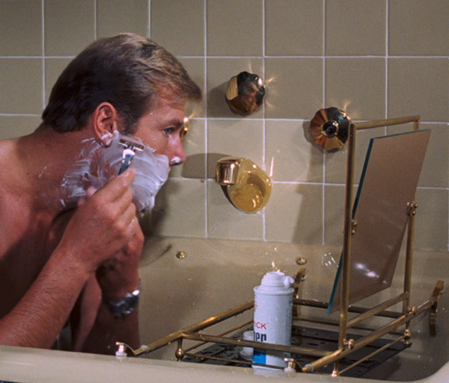 photo © United Artists, Danjaq LLC James Bond uses a Schick razor and Schick Lather shaving cream in the movie Live And Let Die