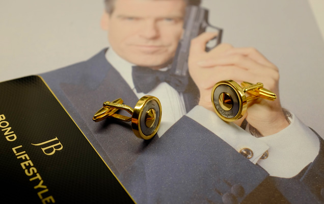 photo © Bond Lifestyle S.T. Dupont gold round cufflinks as seen in Die Another Day