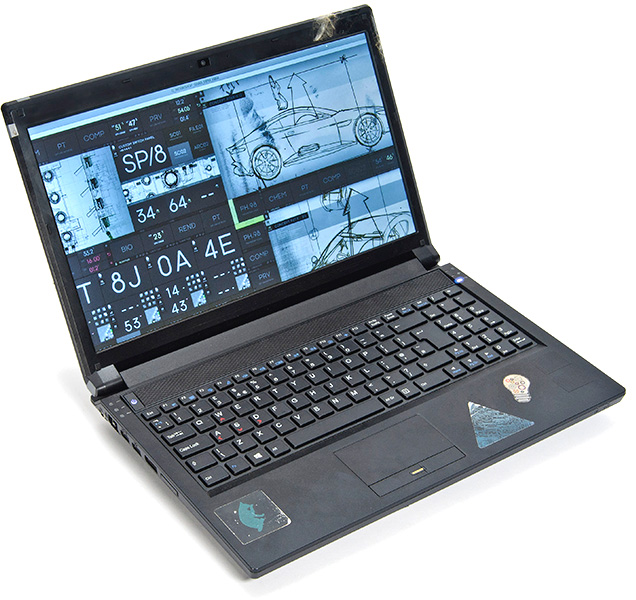photo © Christie's Images LTD. 2016 One of the actual Clevo laptops used by Q in the film which will be auctioned by Christie's
