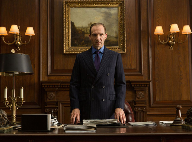 photo © Danjaq LLC, MGM, United Artists Ralph Fiennes as M wearing a Timothy Everest bespoke suit in SkyFall