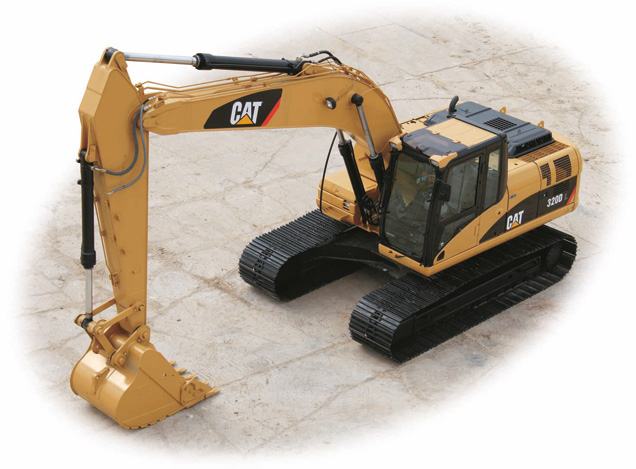 photo © Caterpillar A standard Caterpillar 320D L Hydraulic Excavator (with the cabin on the left side)