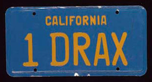 1 DRAX licence plate was auctioned by Christie's in 2006