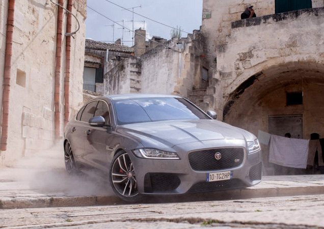 photo © Danjaq LLC, MGM, Jaguar Land Rover Jaguar XF in the No Time To Die chase scene in Matera, Italy
