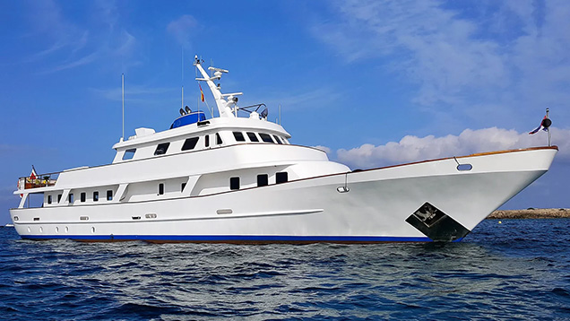 photo © Ocean Independence The 39-metre Trafalgar / Moonmaiden II Yacht was featured briefly in The Living Daylights