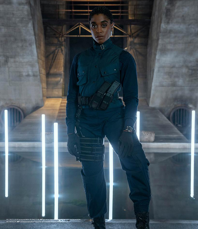 photo © Eon Productions, Danjaq, Universal, MGM, Universal, United Pictures Lashana Lynch as Nomi with her commando outfit in No Time To Die