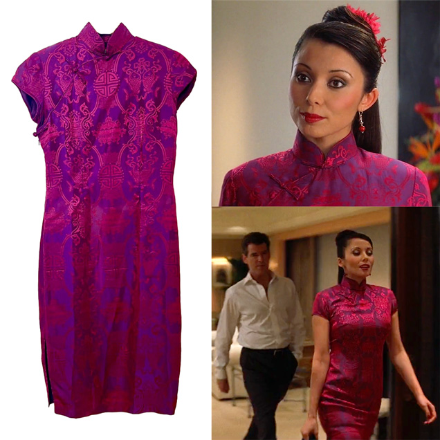 photo © Danjaq LLC, MGM, United Artists Rachel Grant as Peaceful-Fountains-of-Desire in the film Die Another Day (2002) wears a Shanghai Tang silk dress.