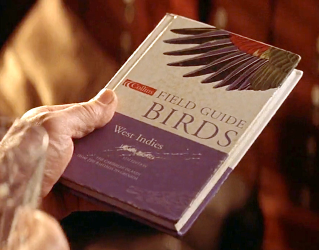 photo © MGM, Danjaq LLC James Bond holds the Collins Field Guide Birds of the West Indies in his hand in Die Another Day. Note that the author's name (James Bond) is scratched out.