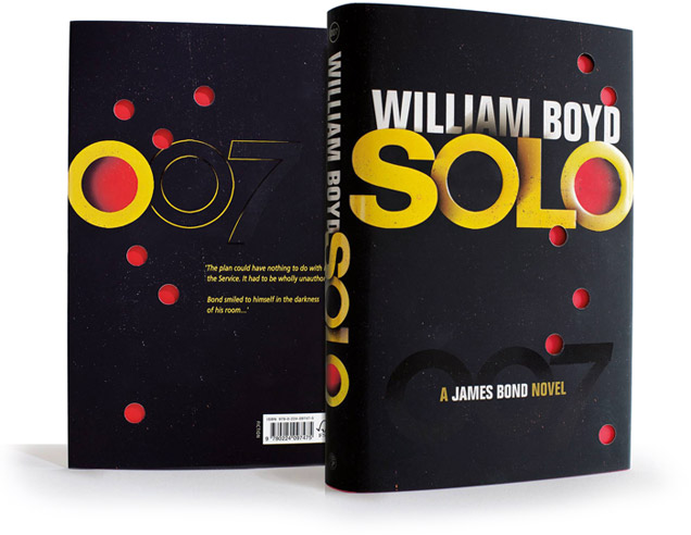 photo © The Random House Group Ltd The UK sleeve design of the hardcover version of Solo features 'bullet holes' revealing the red cover of the book