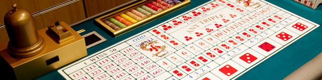 A Sic bo table with a simiilar layout as the one used in SkyFall.