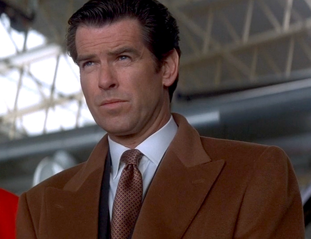 photo © Danjaq LLC, MGM, United Pictures Pierce Brosnan as James Bond in Tomorrow Never Dies wearing the Turnbull & Asser necktie.