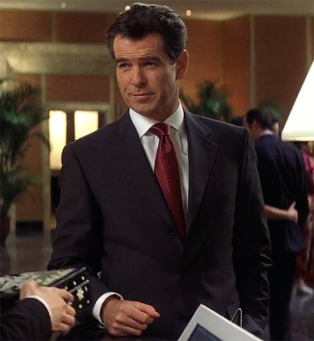 James Bond (Pierce Brosnan) wearing the Turnbull & Asser Die Another Day Striped Tie
