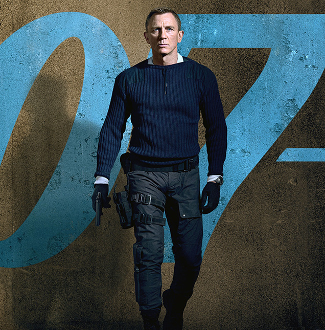 photo © Danjaq LLC, MGM, United Artists Daniel Craig as James Bond, wearing the commando outfit on a character poster for the film.