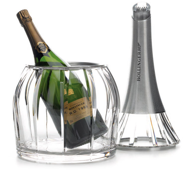 photo © Champagne Bollinger Bollinger SPECTRE 007 Limited Edition Crystal cooler with Bollinger R.D. 1988 Magnum bottle.