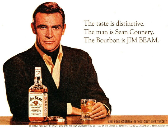 photo © Jim Beam A 1967 Jim Beam ad with Sean Connery, also promoting You Only Live Twice