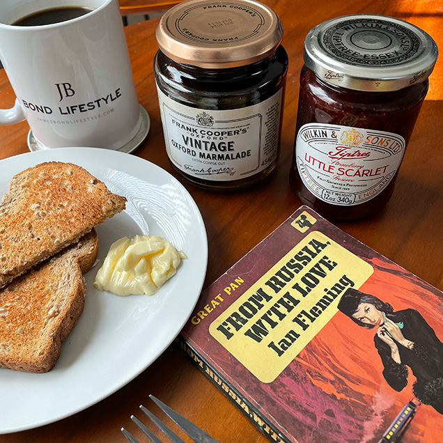 photo © Bond Lifestyle A Bond breakfast with Wilkin & Sons Tiptree Little Scarlet Strawberry Jam and Cooper's Marmelade.