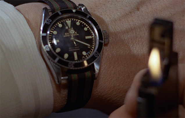 photo © Eon Productions, Danjaq, United Artists The Rolex Submariner worn by Sean Connery in Goldfinger