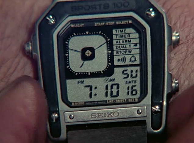 photo © Danjaq LLC, MGM, United Artists Close up of the Seiko G757 watch in Octopussy