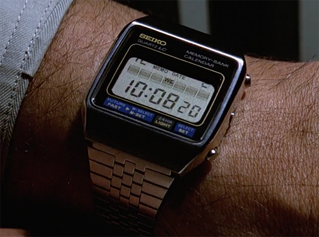 photo © Danjaq LLC, MGM, United Artists Great close-up of the Seiko M354 Databank watch in Moonraker, on James Bond's wrist