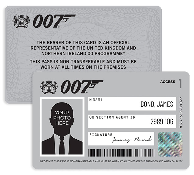 photo © 007 Store Personalised James Bond 007 ID Card