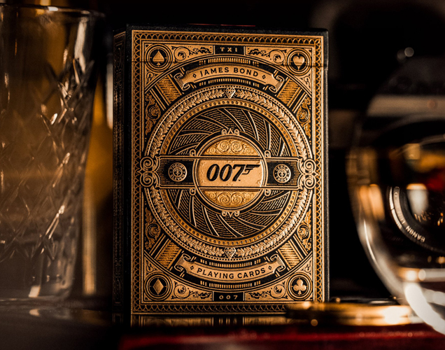 photo © theory11 theory11 James Bond 007 Playing Cards come in a stunningly designed, 3D gold foil printed box
