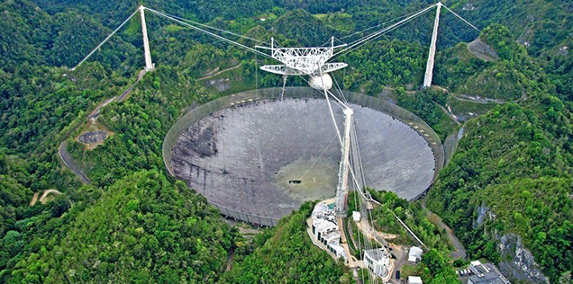 Photo courtesy of JidoBG / Wikipedia The Arecibo Observatory in Puerto Rico