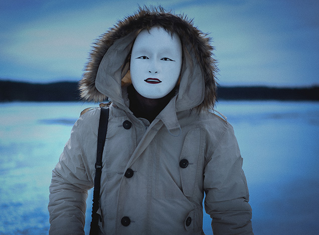 photo © Danjaq, MGM Villain Safin (Rami Malek) wears a Japanese Noh mask in No Time To Die