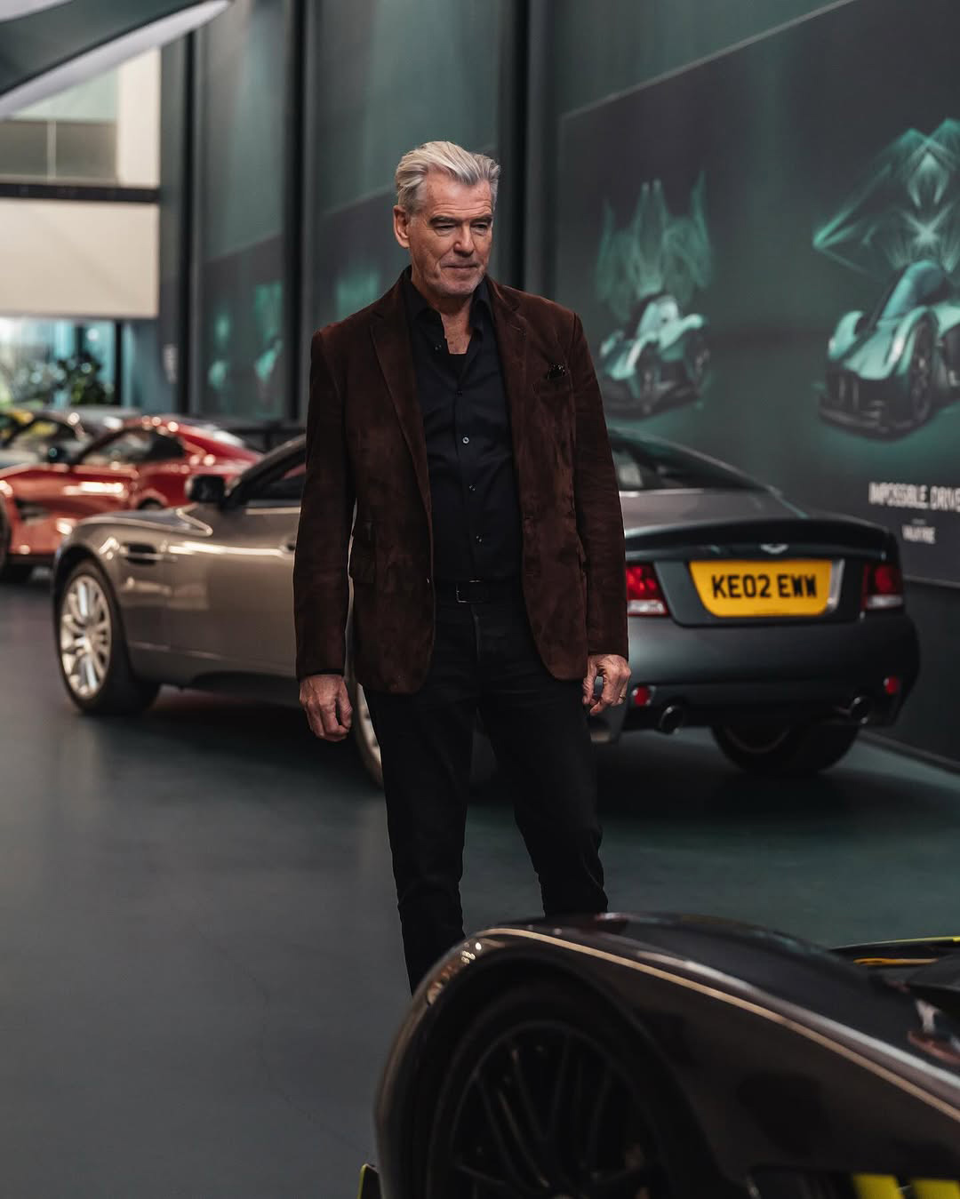 Pierce Brosnan and the Aston Martin Vanquish at Gaydon HQ 5